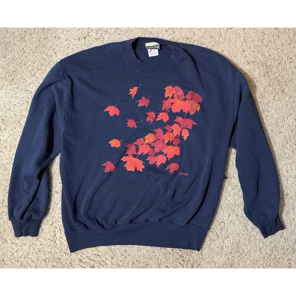Coldwater Creek Christmas Fall Sweater Men’s/Women's Leaves Holiday Vintage Sz L